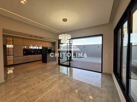 Sala integrada à cozinha com vista para a piscina — Casa cód. 11623, Terras de Santo Antônio