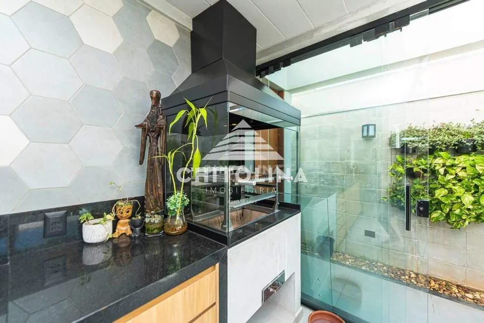 Espaço gourmet com churrasqueira e revestimento hexagonal — Casa em condomínio cód. 9260, Golden Ville